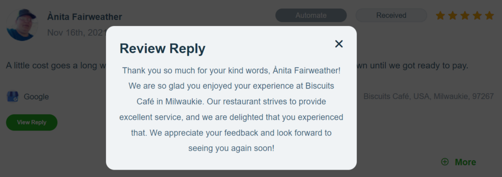Automated Review Reply